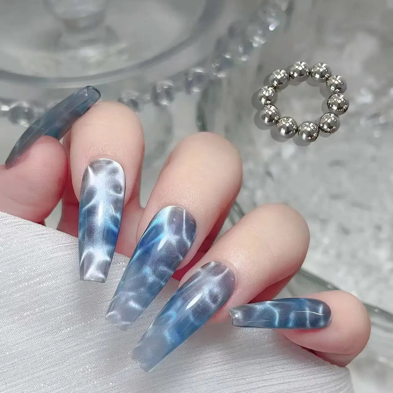 10pcs/20pcs Water Ripple Cat Eye Magnetic Gel Beads Multifunctional Nail Art Flower Carving Cat Magnet DIY Nail Art Design Tool