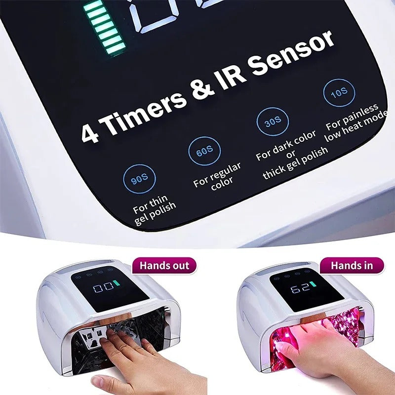 96W Mirror Reflective Nail Lamp Wireless Rechargeable.