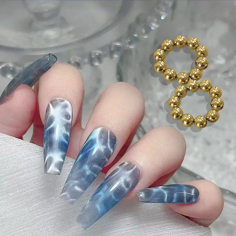 10pcs/20pcs Water Ripple Cat Eye Magnetic Gel Beads Multifunctional Nail Art Flower Carving Cat Magnet DIY Nail Art Design Tool