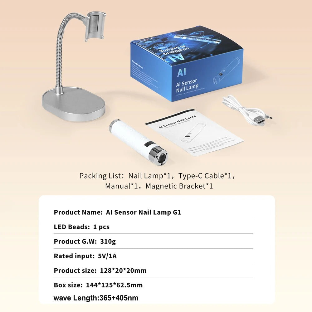 AI Smart Sensor Rechargeable Nail Lamp